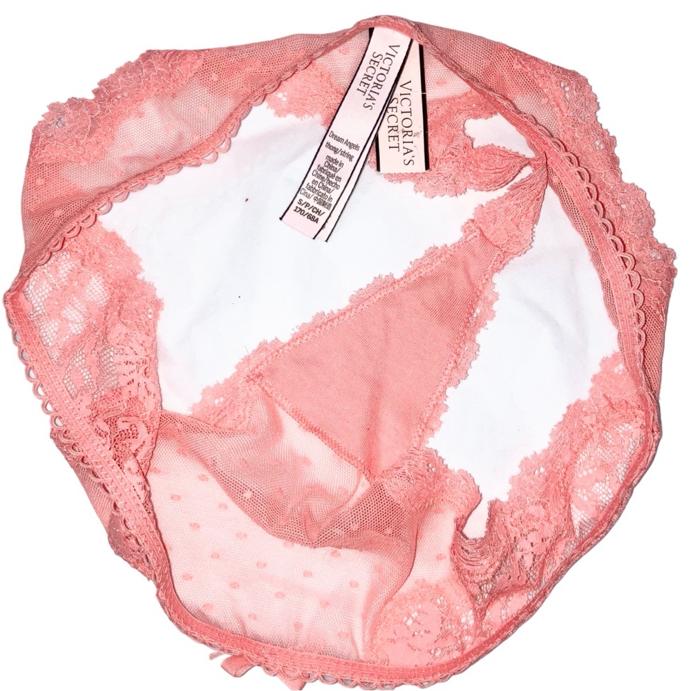 Victoria’s Secret Body Demi Lace Bustier Longline Bra Panty Set Pink Coral 34D S - Picture 10 of 11